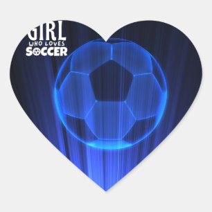 gewoon een meisje dat van voetbal houdt hart sticker