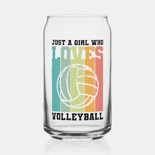 Gewoon een meisje dat van Volleybal houdt Blikvorm Glas