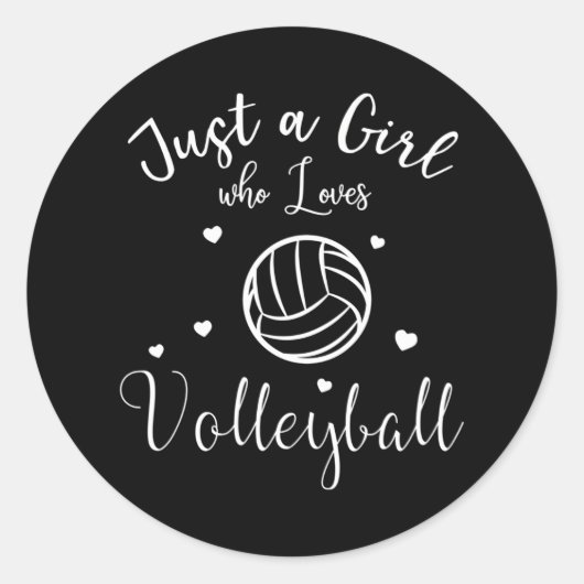 Gewoon een meisje dat van volleybal houdt ronde sticker (Voorkant)