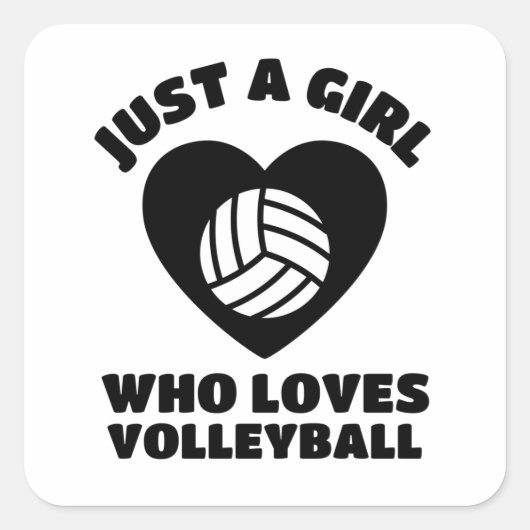 Gewoon een meisje dat van volleybal houdt vierkante sticker (Voorkant)