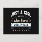 Gewoon een meisje dat van volleyball Funny Gifts h Briefkaart (Voorkant)