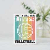 Gewoon een meisje dat van Volleyball houdt Briefkaart (Staand voorkant)