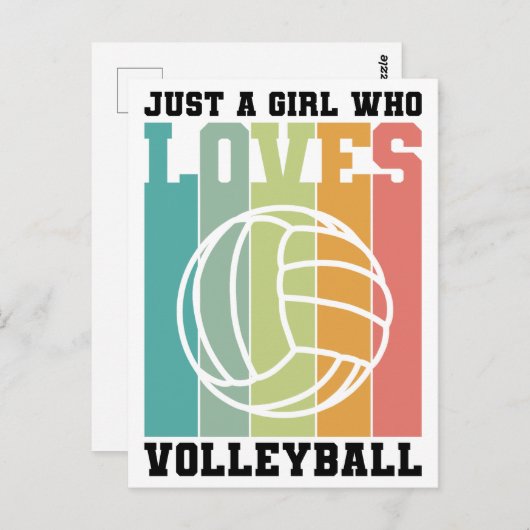 Gewoon een meisje dat van Volleyball houdt Briefkaart (Voorkant / Achterkant)