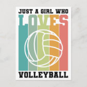 Gewoon een meisje dat van Volleyball houdt Briefkaart (Voorkant)