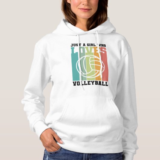 Gewoon een meisje dat van Volleyball houdt Hoodie (Voorkant)