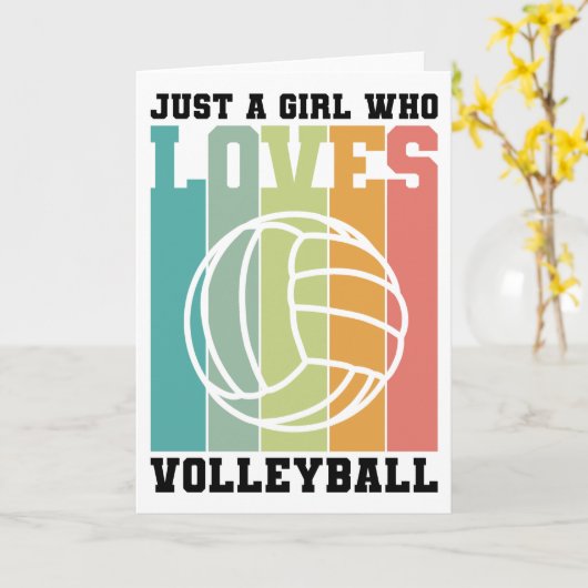 Gewoon een meisje dat van Volleyball houdt Kaart (Gele Bloem)