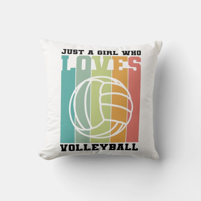 Gewoon een meisje dat van Volleyball houdt Kussen (Voorkant)