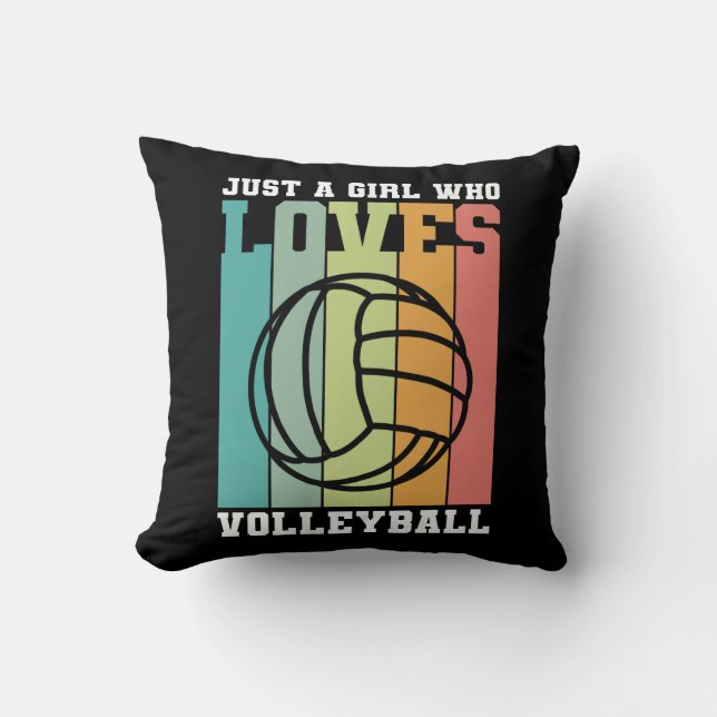 Gewoon een meisje dat van Volleyball houdt Kussen (Voorkant)