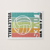 Gewoon een meisje dat van Volleyball houdt Legpuzzel (Horizontaal)