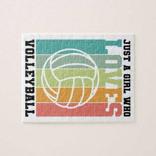 Gewoon een meisje dat van Volleyball houdt Legpuzzel (Horizontaal)