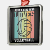 Gewoon een meisje dat van Volleyball houdt Metalen Ornament (Links)