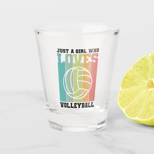 Gewoon een meisje dat van Volleyball houdt Shot Glas (Voorkant)
