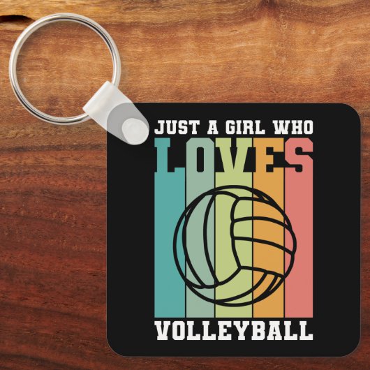 Gewoon een meisje dat van Volleyball houdt Sleutelhanger (Voorkant)