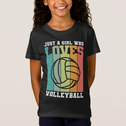 Gewoon een meisje dat van Volleyball houdt T-shirt (Voorkant)