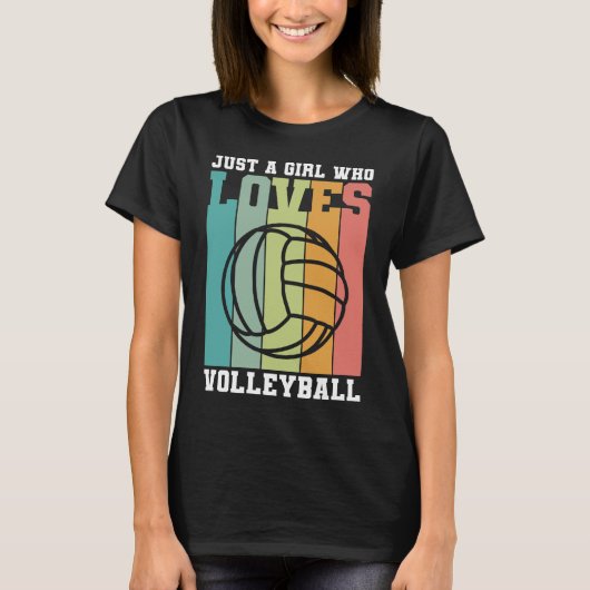 Gewoon een meisje dat van Volleyball houdt T-shirt (Voorkant)