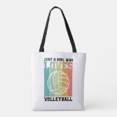 Gewoon een meisje dat van Volleyball houdt Tote Bag (Achterkant)