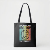 Gewoon een meisje dat van Volleyball houdt Tote Bag (Voorkant)