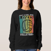 Gewoon een meisje dat van Volleyball houdt Trui (Voorkant)