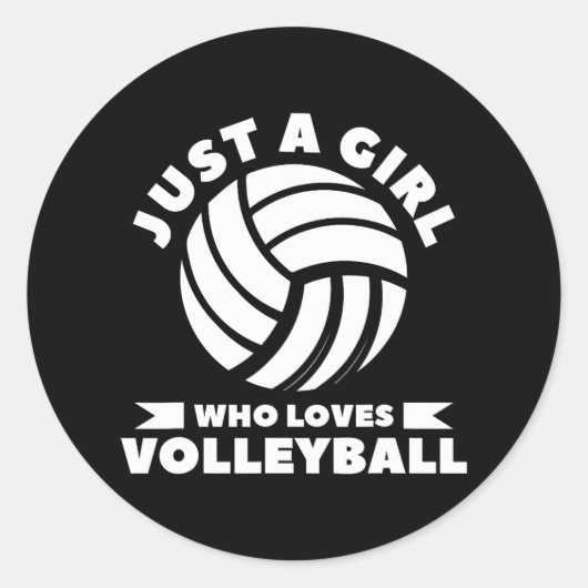 Gewoon een meisje dat van Volleybalspeler houdt Ronde Sticker (Voorkant)