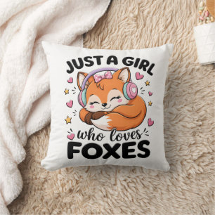 Gewoon Een Meisje Dat Van Vossen Houdt Cute Roze C Kussen