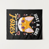 Gewoon een meisje dat van vossen houdt kinderen me wandkleed (Voorkant (horizontaal))