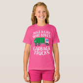 Gewoon een meisje dat van vuilniswagens houdt t-shirt (Voorkant volledig)