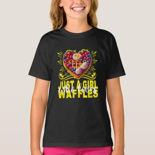 Gewoon een meisje dat van wafels houdt t-shirt (Voorkant)