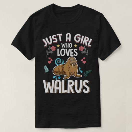 Gewoon een meisje dat van Walrussen houdt T-shirt (Design voorkant)