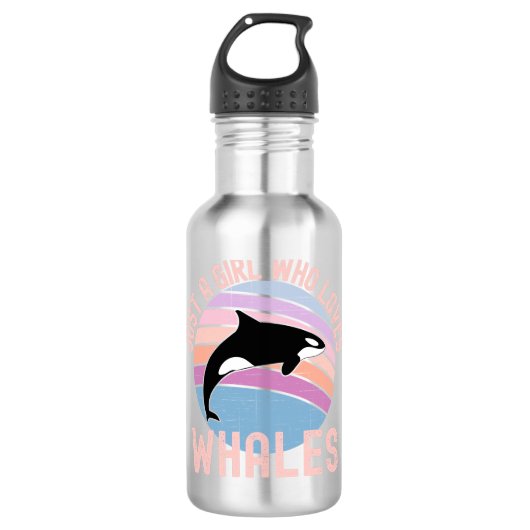 Gewoon een meisje dat van walvissen Orca houdt Waterfles (Voorkant)