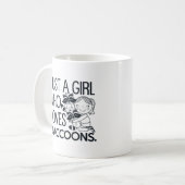 Gewoon een meisje dat van wasberen houdt. Grappig Koffiemok (Voorkant links)