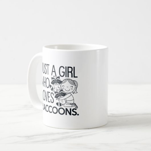 Gewoon een meisje dat van wasberen houdt. Grappig  Koffiemok (Voorkant links)