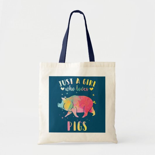 Gewoon een meisje dat van Waterverf Varkens houdt Tote Bag (Voorkant)