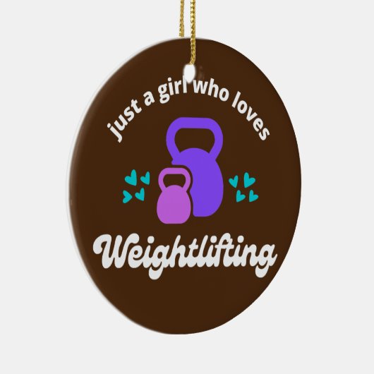 Gewoon een meisje dat van 'Weightlift Cute Fitness Keramisch Ornament (Rechts)