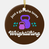 Gewoon een meisje dat van 'Weightlift Cute Fitness Keramisch Ornament (Voorkant)