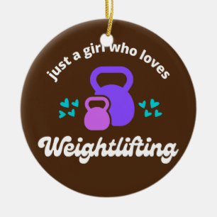 Gewoon een meisje dat van 'Weightlift Cute Fitness Keramisch Ornament