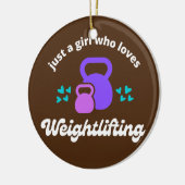 Gewoon een meisje dat van 'Weightlift Cute Fitness Keramisch Ornament (Links)