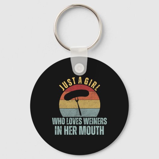 Gewoon een meisje dat van Weiners houdt in haar mo Sleutelhanger (Voorkant)