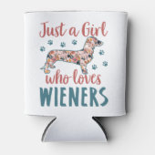 Gewoon een meisje dat van Wieners Dachshund Lover Blikjeskoeler (Voorkant)