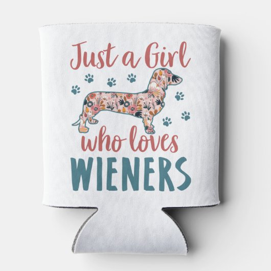 Gewoon een meisje dat van Wieners Dachshund Lover Blikjeskoeler (Achterkant)