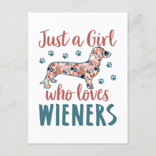 Gewoon een meisje dat van Wieners Dachshund Lover Briefkaart