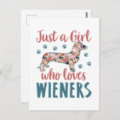 Gewoon een meisje dat van Wieners Dachshund Lover  Briefkaart (Voorkant / Achterkant)
