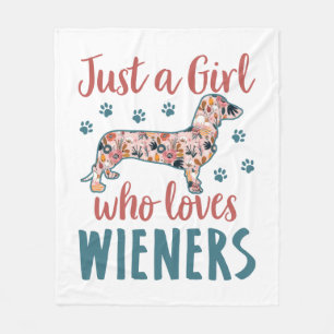 Gewoon een meisje dat van Wieners Dachshund Lover  Fleece Deken