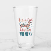 Gewoon een meisje dat van Wieners Dachshund Lover  Glas (Voorkant)