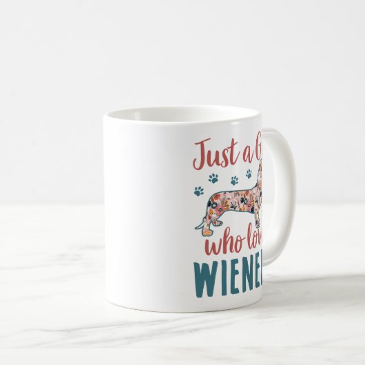 Gewoon een meisje dat van Wieners Dachshund Lover  Koffiemok (Voorkant rechts)