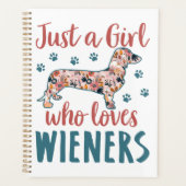 Gewoon een meisje dat van Wieners Dachshund Lover  Planner (Voorkant)