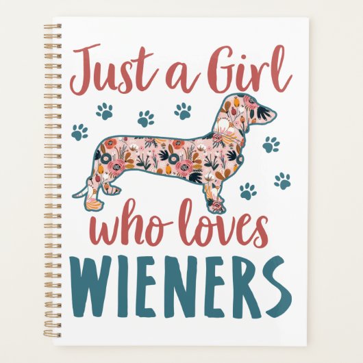 Gewoon een meisje dat van Wieners Dachshund Lover  Planner (Voorkant)