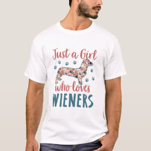 Gewoon een meisje dat van Wieners Dachshund Lover  T-shirt
