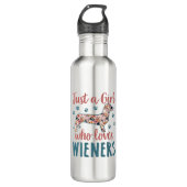 Gewoon een meisje dat van Wieners Dachshund Lover  Waterfles (Voorkant)