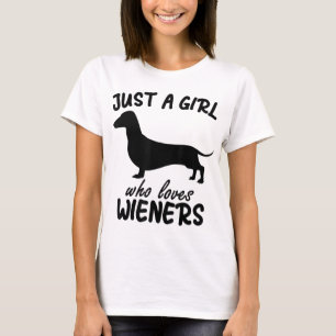 gewoon een meisje dat van Wieners Funny Dachshund  T-shirt