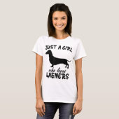 gewoon een meisje dat van Wieners Funny Dachshund T-shirt (Voorkant volledig)